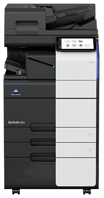 Imprimante Multifonction 65 ppm en Couleur Ecran Tactile RAM 8Go SSD 256Go + CHARGEUR DE DOCUMENTS Dual scan + MEUBLE SUPPORT + 1Jeux toner démarrage Bizhub C651i
